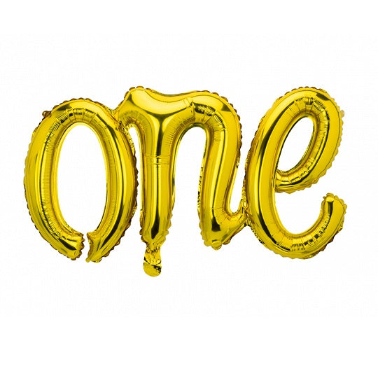 Gold 'ONE' Script Balloon