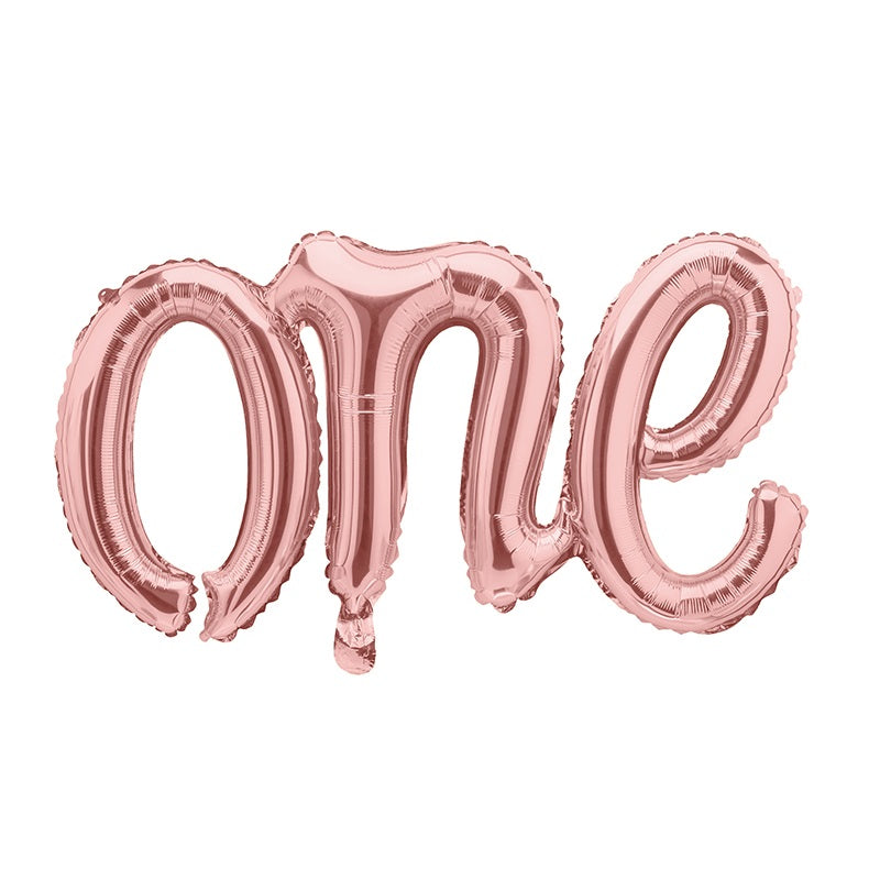 Rose Gold 'ONE' Script Balloon