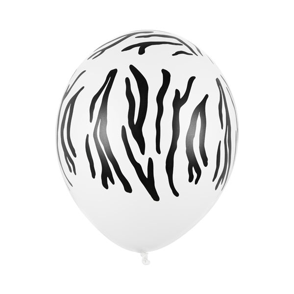 Zebra 30cm Balloons (5 pack)