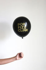 Pop Fizz Clink Black 30cm Balloons (3 pack)