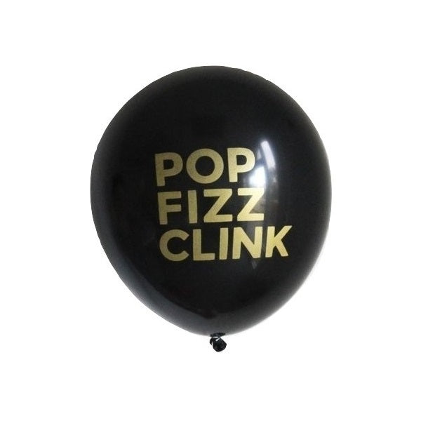 Pop Fizz Clink Black 30cm Balloons (3 pack)