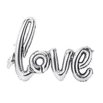 Silver 'LOVE' Script Balloon