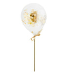 Gold Mini Confetti Balloon Wands (5 pack)