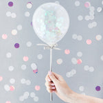 Iridescent Mini Confetti Balloon Wands (5 pack)