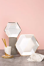 Blanc Hexagon Plates (8 pack)