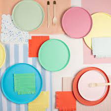 Bright Mixed Eco Large Plates (8 pack)