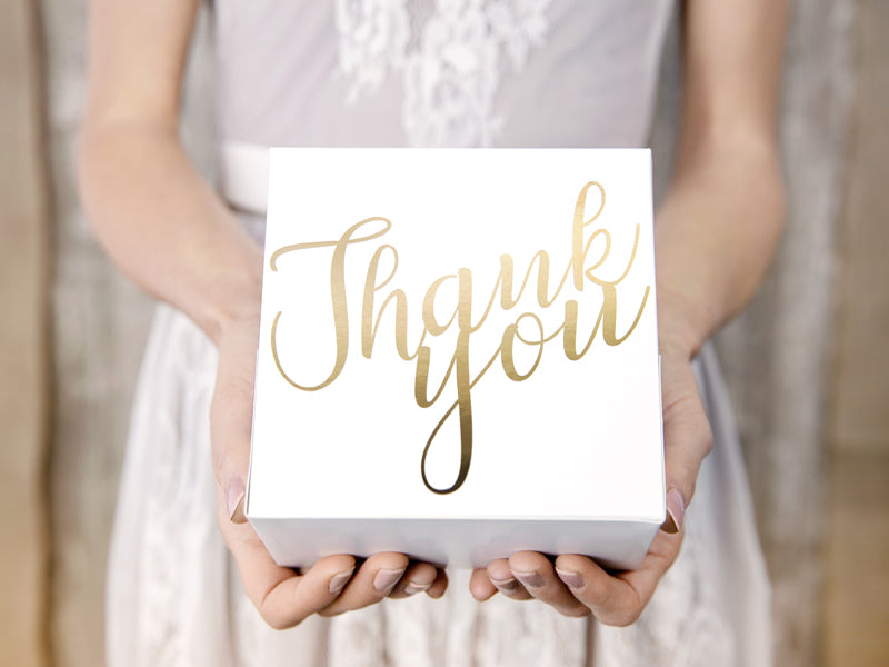 Gold Thank You Cake Boxes (10 pack)