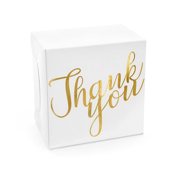 Gold Thank You Cake Boxes (10 pack)