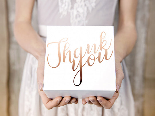 Rose Gold Thank You Cake Boxes (10 pack)