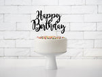 Black Happy Birthday Cake Topper