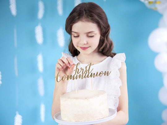 Gold First Communion Cake Topper