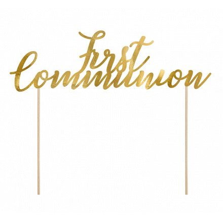 Gold First Communion Cake Topper