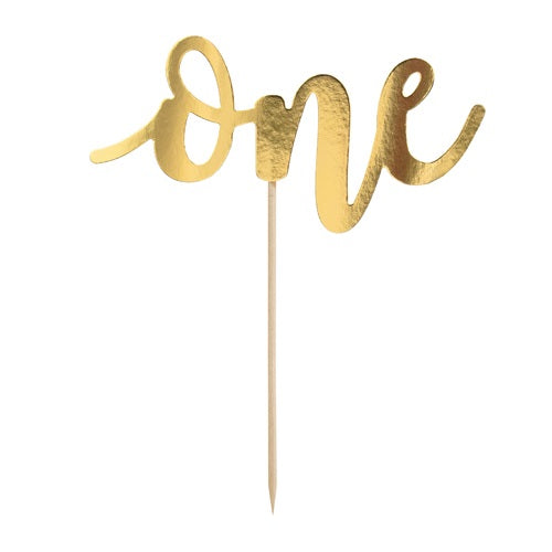 Gold One Cake Topper