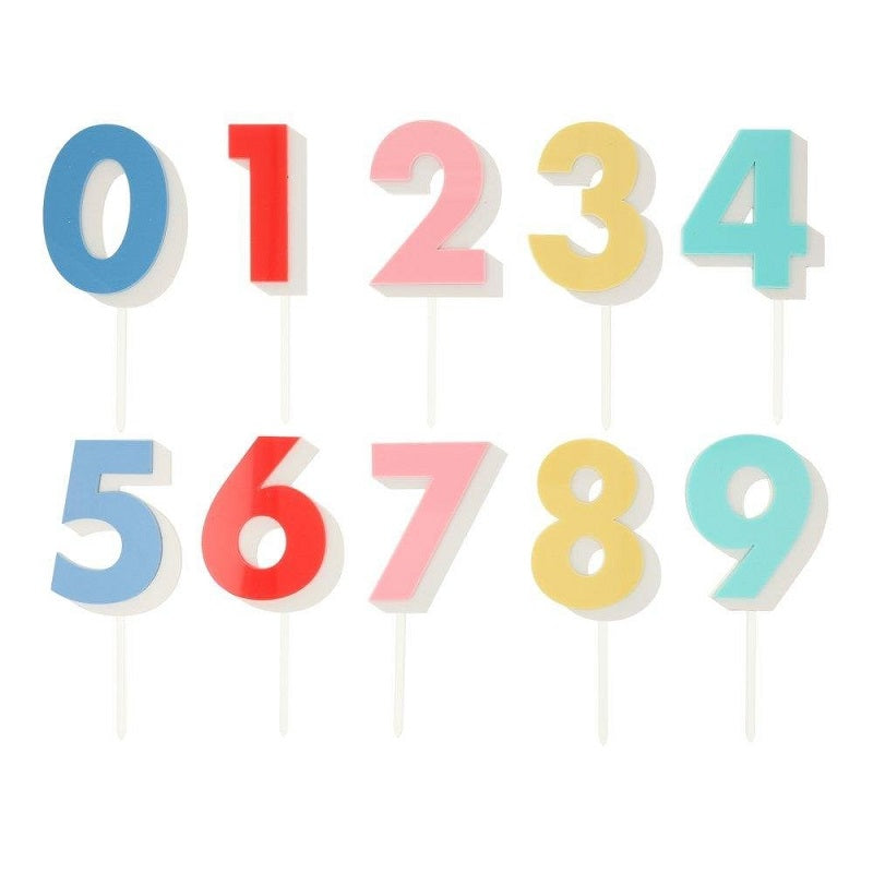 Rainbow Number Cake Toppers (10 pack)