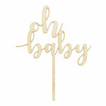 Wooden Oh Baby Cake Topper