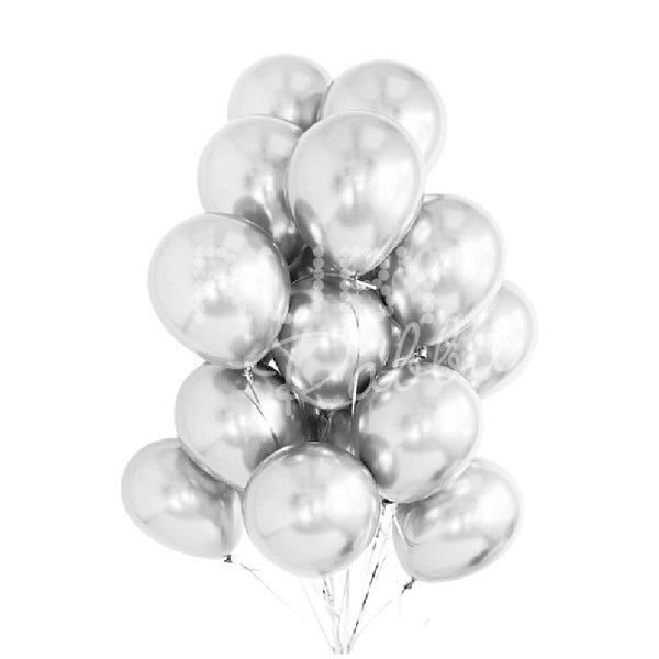 INFLATED Silver Chrome Balloon Bouquet (PICKUP)