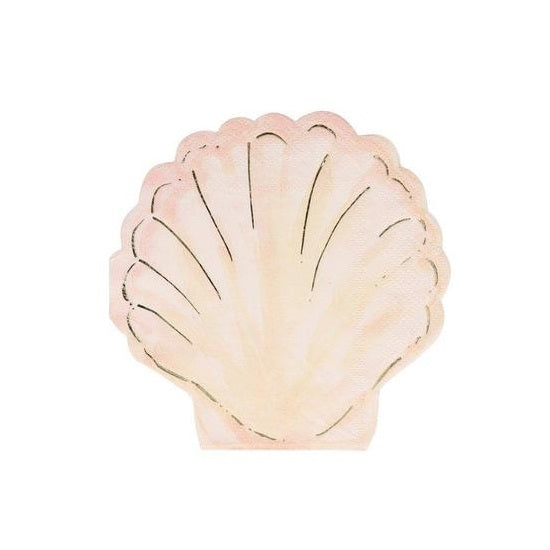 Watercolour Clam Shell Cocktail Napkins (16 pack)