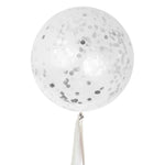 INFLATED Silver Giant Confetti Balloon (PICKUP)