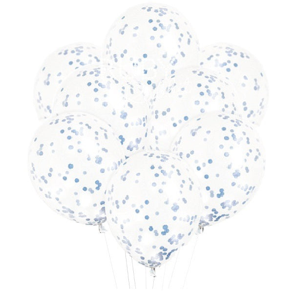 INFLATED Blue Confetti Balloon Bouquet (PICKUP)