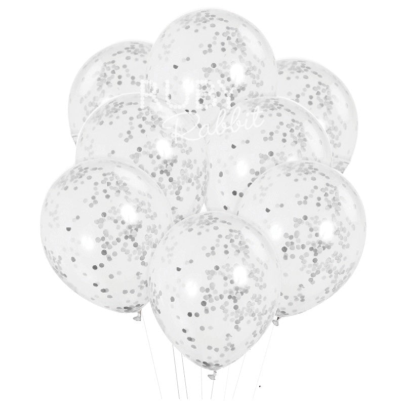 INFLATED Silver Confetti Balloon Bouquet (PICKUP)