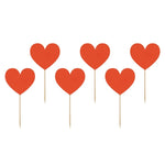 Red Heart Cupcake Toppers (6 pack)
