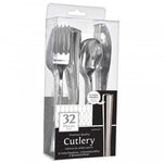 Premium Metallic Silver Cutlery Set (8 sets)