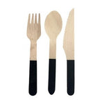 Black Wooden Cutlery (10 sets)