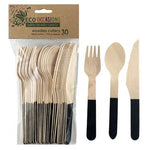 Black Wooden Cutlery (10 sets)