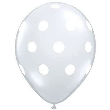 Clear Polka Dots Standard 28cm Balloons (3 pack)