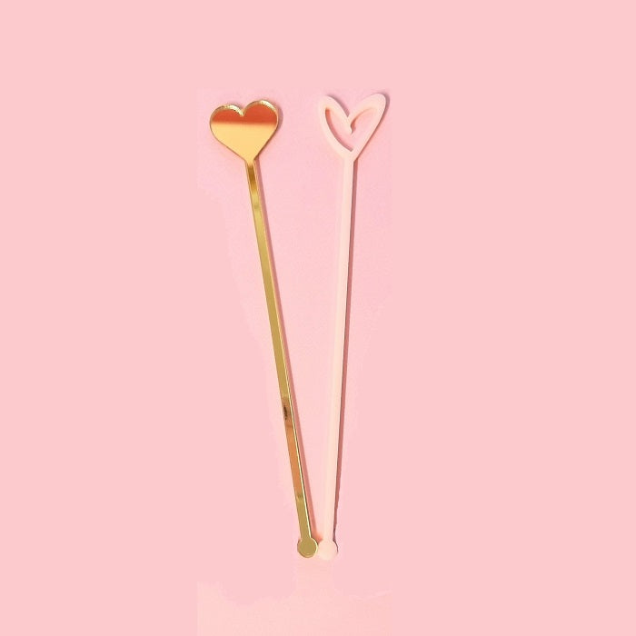 Pink Heart Stirrers (6 pack)