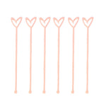 Pink Heart Stirrers (6 pack)