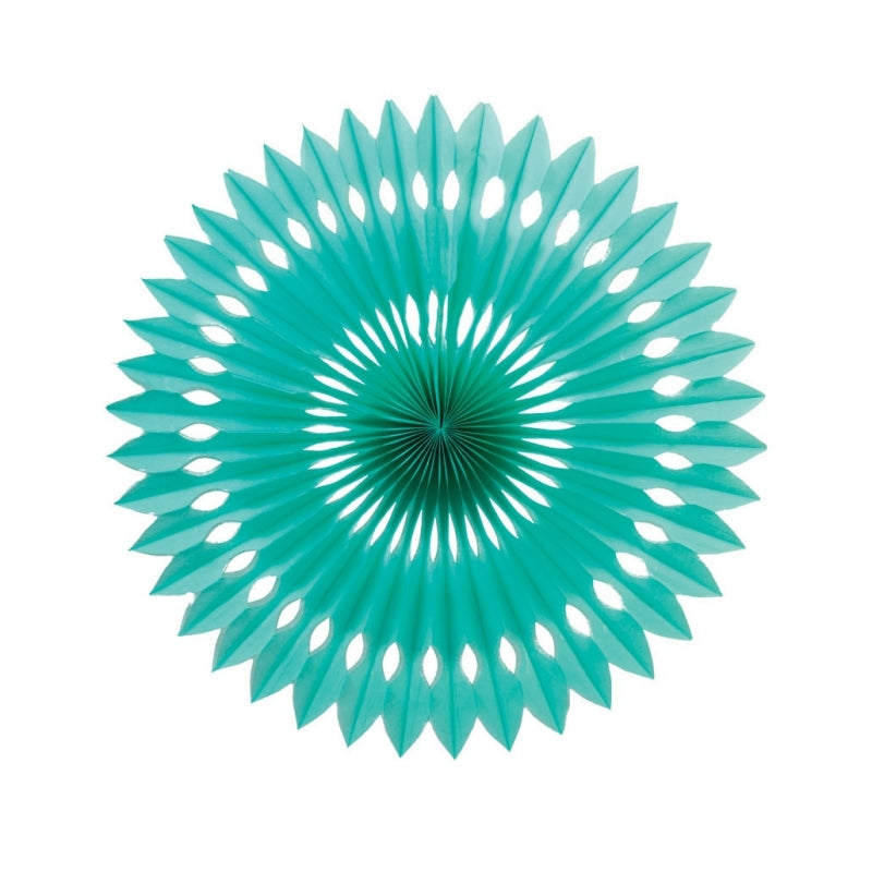 Turquoise Paper Hanging Fan (40cm)