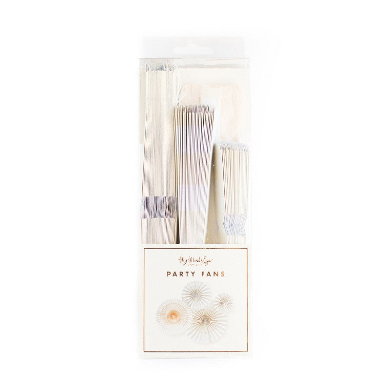 Ivory Party Fans (4 pack)
