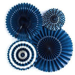 Navy Blue Party Fans (4 pack)