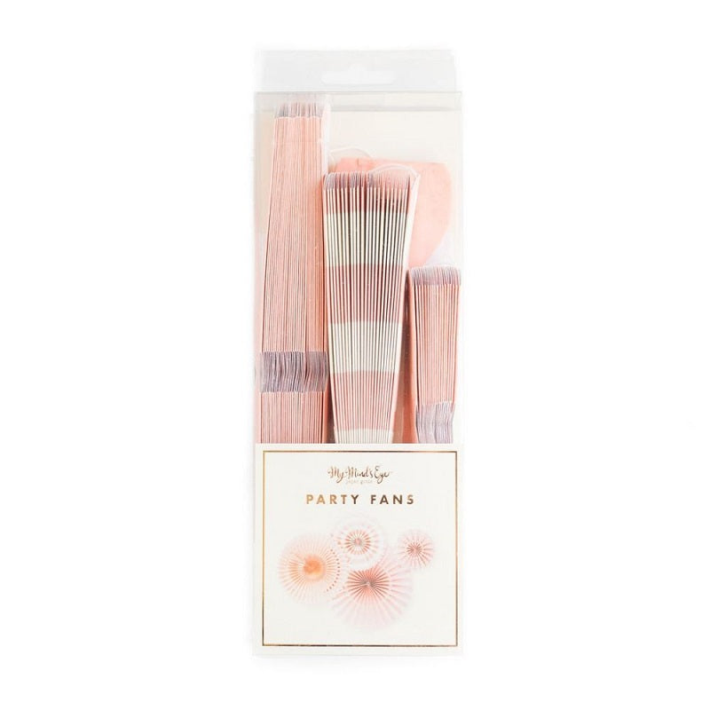 Blush Pink Party Fans (4 pack)