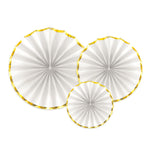 White & Gold Fans (3 pack)