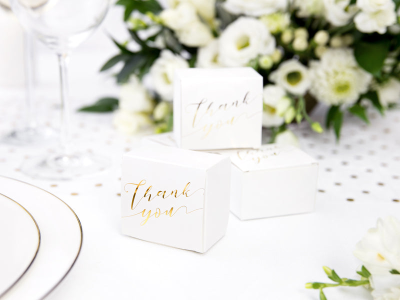 Gold Thank You Favour Boxes (10 pack)