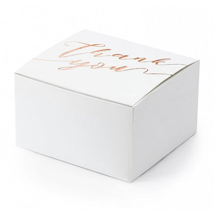 Rose Gold Thank You Favour Boxes (10 pack)