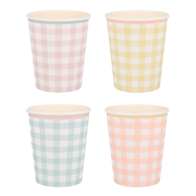 Gingham Assorted Cups (12 pack)