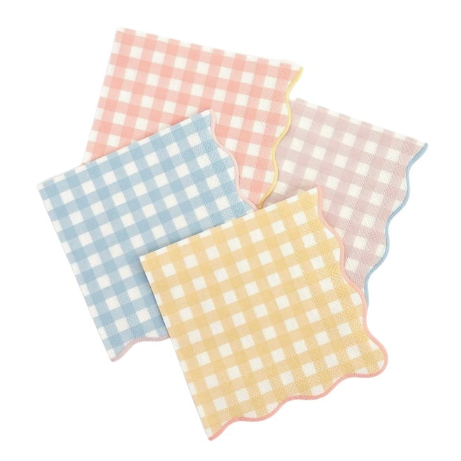 Gingham Assorted Cocktail Napkins (20 pack)