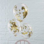 Gold Confetti Balloons (5 pack)