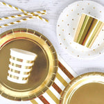 Gold Stripes & Dots Cocktail Napkins (20 pack)