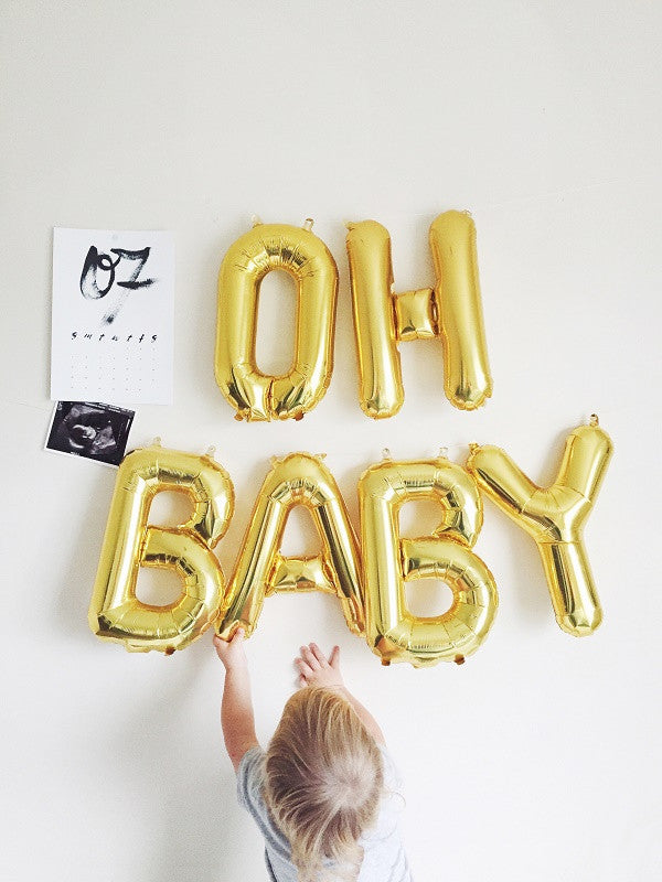 Gold 'OH BABY' Balloons