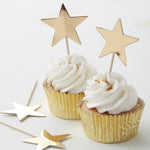 Gold Star Cupcake Toppers (10 pack)
