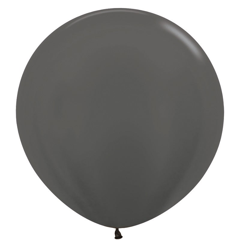 Metallic Graphite Giant 90cm Round Balloon