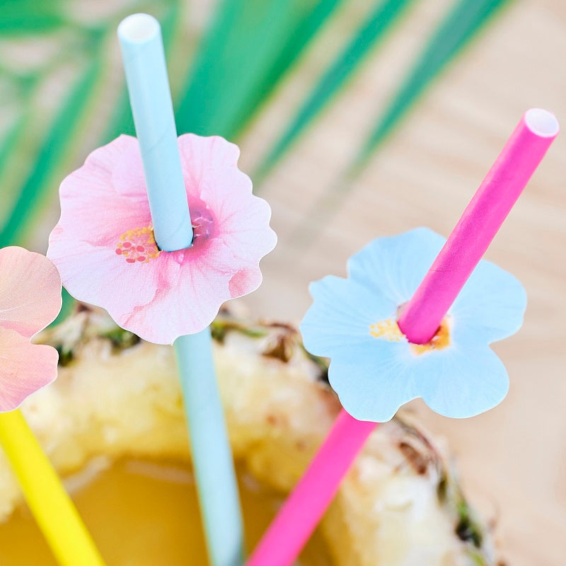 Tropical Straws & Flowers (16 pack)