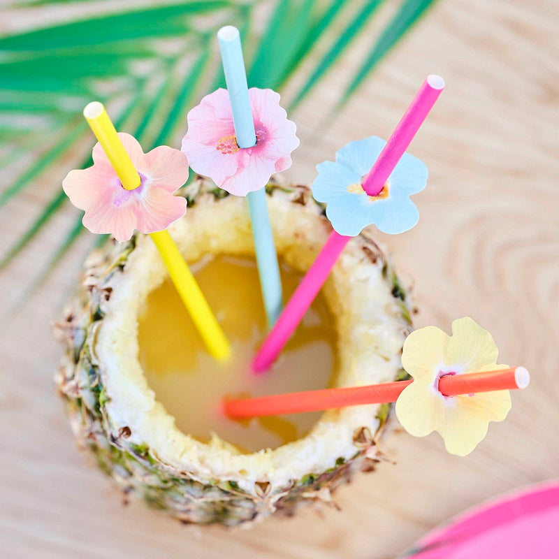 Tropical Straws & Flowers (16 pack)