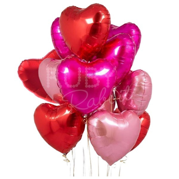 INFLATED Dozen Hearts Balloon Bouquet (PICKUP)