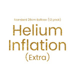 Helium Inflation for Standard 28cm Balloons (12 pack) (PICKUP ONLY)