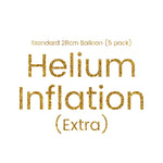 Helium Inflation for Standard 28cm Balloons (5 pack) (PICKUP ONLY)